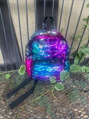 Kids Sequin Mini Backpack - Reversible Pink & Blue